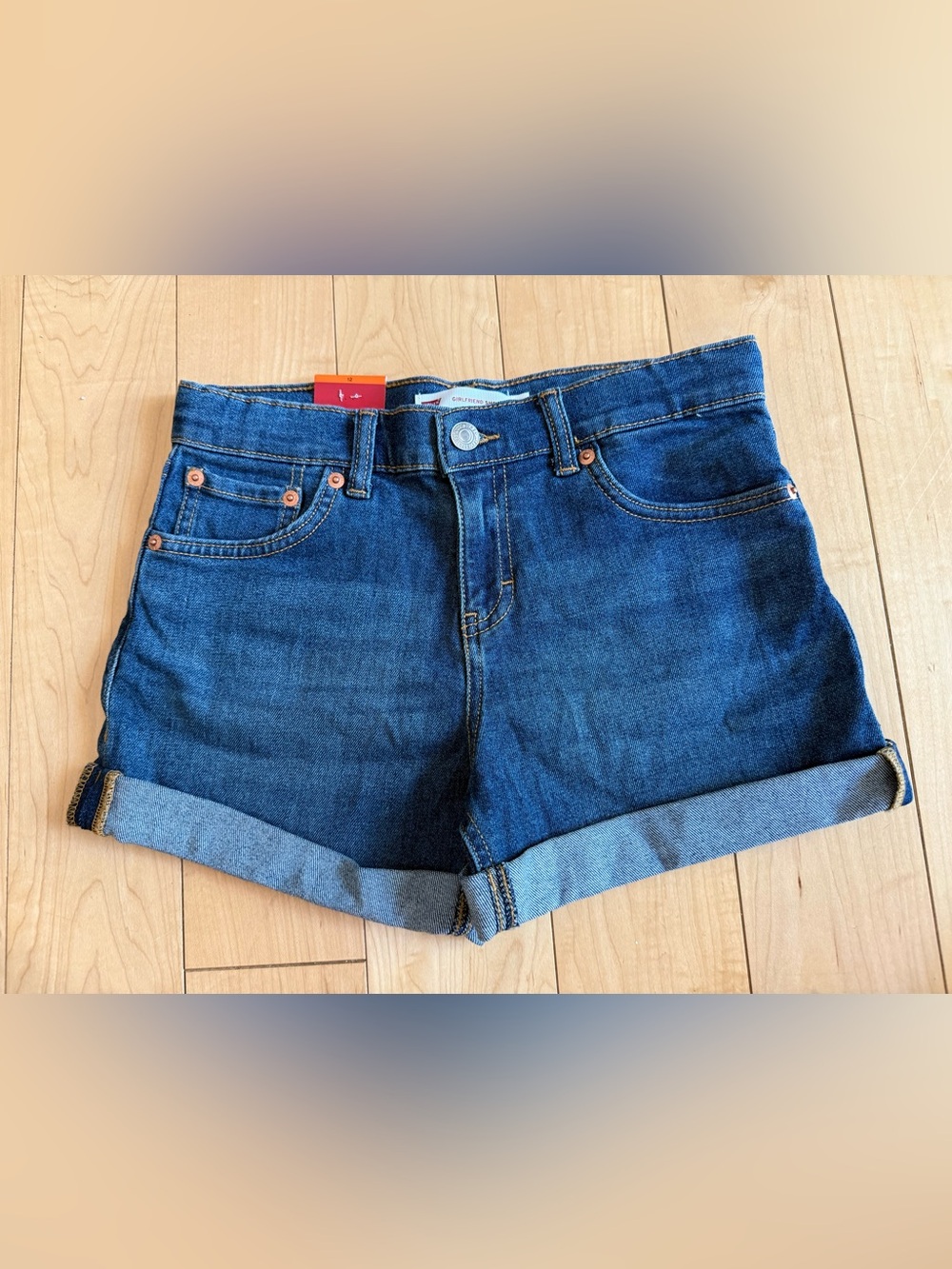 Levi's Girl’s Blue Rolled-Hem Jean Shorts